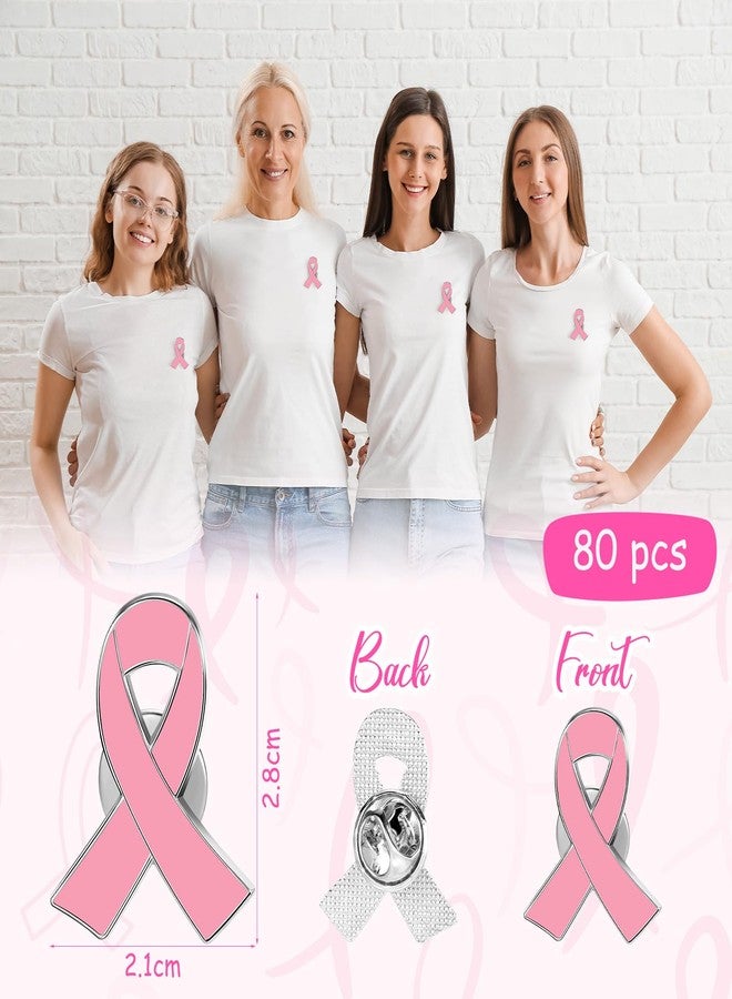 XunYee 160 Pcs Breast Cancer Awareness Bulk Items, 80 Breast Cancer Awareness Bracelet and 80 Breast Cancer Pins, Hope Faith Strength Courage Silicone Wristbands Accessories - Image 2